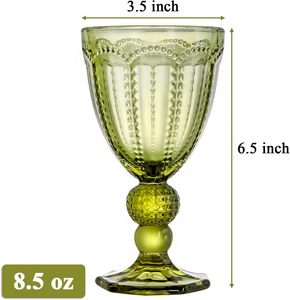Copa de Cristal Creativa <span class=keywords><strong>y</strong></span> Económica con Nuevo Diseño, Venta al por Mayor de Fábrica, para Jugo, Leche, Agua Fría, Vino Tinto, Estilo Vintage con Relieve - Product Image 6