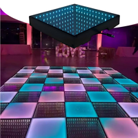 Portable 3D Abyss LED Interactive Dance Floor Lighting Infinity Mirror RGBW 15W Lumières Mobiles pour Mariage Interactive LED Dance