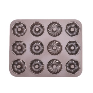 Moule à gâteau rond à 12 cavités, plaque de cuisson antiadhésive pour mini gâteaux, usage domestique - Product Image 4