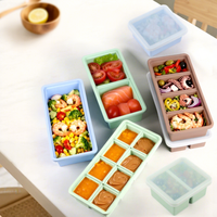 Contenants de stockage en silicone de qualité alimentaire avec couvercles, organisateur de réfrigérateur, sans BPA, réutilisables, boîte à lunch hermétique, ensemble de préparation des repas pour la cuisine
