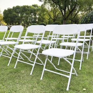 Chaises pliantes pour événements, dossier plat, extérieur, pour mariage et fêtes, couleur noire, vente en gros d'usine - Product Image 3