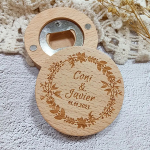 Abrebotellas de madera Fiesta DE BODA Decoración para el hogar Imán de <span class=keywords><strong>nevera</strong></span> Abrebotellas para refrigerador Herramienta de barra Abridor magnético de madera - Product Image 2
