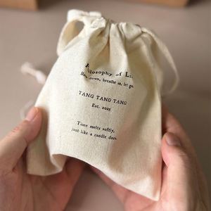 Wholesale Small MOQ Eco-Friendly Screen Printing Storage Bag Cotton <b>Drawstring</b> <b>Pouch</b> With Ribbons - Product Image 1