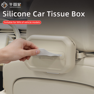 <b>seat</b> back mount silicone car tissue <b>box</b> no sharp edges safe auto tissue container for car interior decoration - Product Image 1