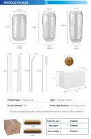 Mug à lait en verre 16 oz avec logo personnalisé, couvercle en bambou, paille, compatible lave-vaisselle, design minimaliste, pour fêtes, emballage cadeau personnalisé, esthétique