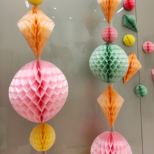 8cm Handmade Eco-Friendly Tissue Paper Balls <b>Hanging</b> <b>Ornament</b> for Back to School & Christmas Party Decoration - Product Image 2