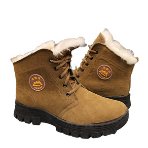 Botas de Nieve Invernales Color Verde Militar para Hombre, Forradas con Lana Gruesa, Cálidas, para Exteriores, con Tacón Medio, Cordones Delanteros, Color Sólido - Product Image 5