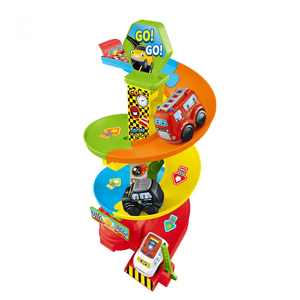 Jouet de <span class=keywords><strong>garage</strong></span> de stationnement rotatif, dessin animé coloré, éducatif, aventure préscolaire, circuit de course coulissant avec design de tour de cloche - Product Image 1