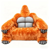 Fauteuil Gorille en Fibre de Verre, Similicuir Écologique, Modélisation Réaliste, Idéal pour Appartement Moderne, Salle de Sport, École, Centre Commercial, Décoration de Salon