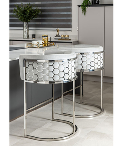 Club di Lusso di Alta Pub Contatore di Casa In Acciaio Inox Da <span class=keywords><strong>Cucina</strong></span> Isola di Velluto <span class=keywords><strong>Rosa</strong></span> Vasca A Nido D'ape Bar Sedia - Product Image 1