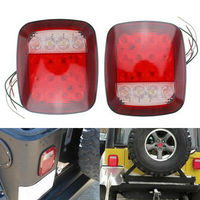 Feux arrière LED rectangulaires 7 pouces, feux de freinage, de stop, de clignotant et de plaque d'immatriculation pour camion, remorque, Jeep Wrangler, camping-car