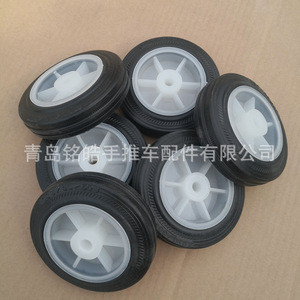 Solid Rubber Caster Wheel 4 Inch White Firm Tread <b>For</b> <b>Tool</b> <b>Cart</b> Handcart - Product Image 5