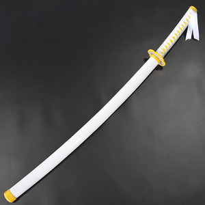 <span class=keywords><strong>Espada</strong></span> Nichirin de <span class=keywords><strong>Zenitsu</strong></span> Agatsuma, Katana de 103 cm sin afilar con funda blanca, accesorio de cosplay de anime para exhibición - Product Image 5