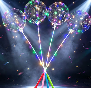 Onemax LED <b>Light</b> Bobo <b>Balloons</b> 3-Level Flashing Battery Operated Handheld Clear Bubble Star PVC Birthday String Valentine's Day - Product Image 5