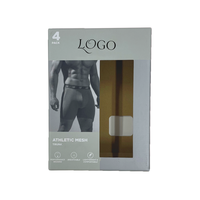 Vente en gros Boîte pliable pour sous-vêtements chaussettes avec fenêtre avec logo personnalisé Emballage à fenêtre en PVC pour hommes Slips et boxers pour hommes de marque