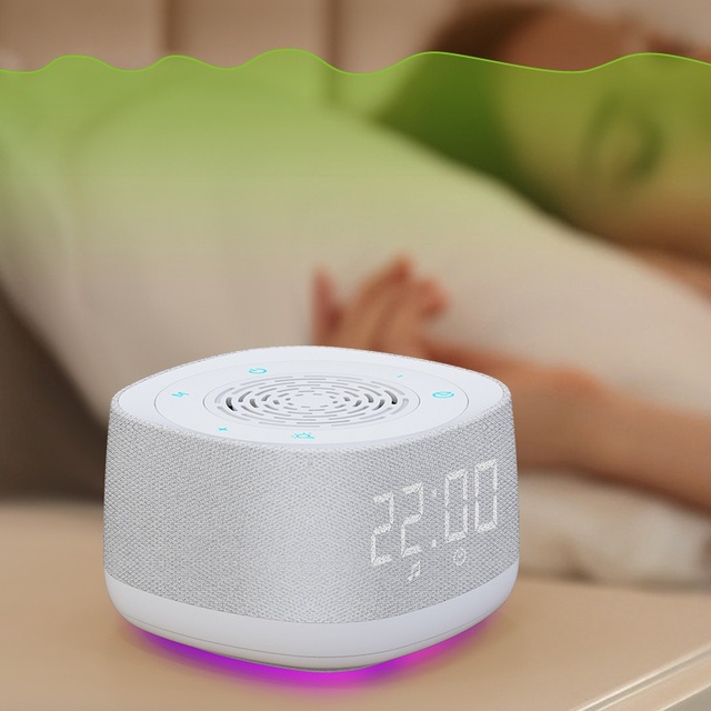 Rechargeable RGB Touch Control Nightlight Color Changing Alarm Clock 1000mAh Battery BT White Noise Machine Speaker