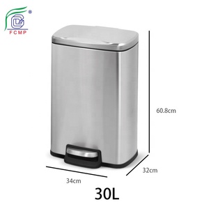 <span class=keywords><strong>Cubo</strong></span> de <span class=keywords><strong>Basura</strong></span> con Pedal de Acero Inoxidable al por Mayor de China, Diseño Rectangular <span class=keywords><strong>Pequeño</strong></span> con Tapa para Almacenamiento en el Hogar, Oficina y Cocina - Product Image 3