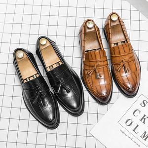 Chaussures habillées pour hommes 2025 – Nouveauté tendance : Chaussures de ville en cuir véritable pour hommes, plates, pour le bureau, style Oxford - Product Image 5