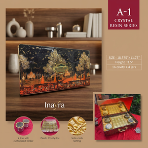 Boîte cadeau de luxe en bois massif avec résine cristalline, thème Saint-Valentin, finition polie, présentoir de table - Product Image 4