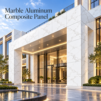 Panneau composite en aluminium revêtu de PVDF, aspect marbre ivoire, 4 mm, taille personnalisée pour la décoration de façade d'entrée