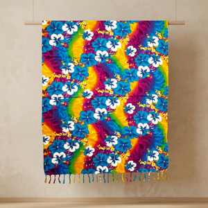 Pareo Iyara con Estampado Floral, Estilo Boho Simple, Tejido de Rayón Transpirable, para Vacaciones y Celebraciones - Product Image 2