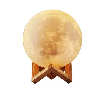 CE ROHS FCC Certificat Lune Forme 3D Lumière Lampe