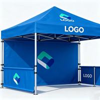 Tente publicitaire transfrontalière 3x6 mètres, structure pliable en alliage d'aluminium (40mm), panneaux latéraux à quatre coins, personnalisable haute définition