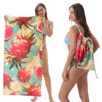 Serviette de plage surdimensionnée en microfibre, pliable comme un sac à dos, serviette de bain pour hommes et femmes, sans sable, séchage rapide