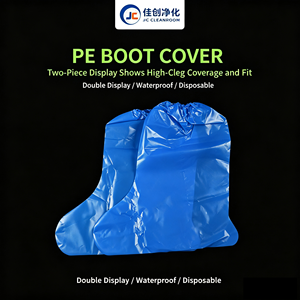 Capa de Bota Descartável OEM Impermeável Microporosa Transparente Antiderrapante de Plástico HDPE PE Não Tecido para Proteção de Calçados - Product Image 3