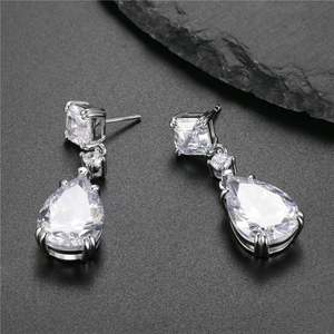ต่างหูพลอยสี่เหลี่ยมสีเงิน925สำหรับผู้หญิงขายดีเครื่องประดับหินประจำเดือนเกิด - Product Image 4