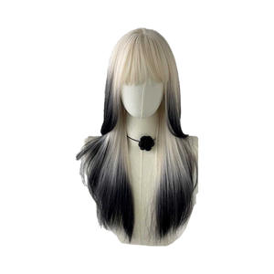 Peluca Larga y Lisa de Marca Nacional Ju Jingyi, Color Degradado, Cobertura Completa, Línea de Cabello Natural, Peluca de Encaje con Fibra Resistente al Calor - Product Image 5