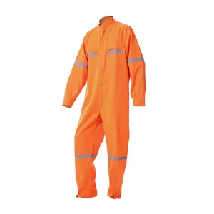 OEM שירות 100% פוליאסטר 135gsm פופלין בתמיסה Workwear להבת מעכב סרבל שמן גז תעשייתי Workwear