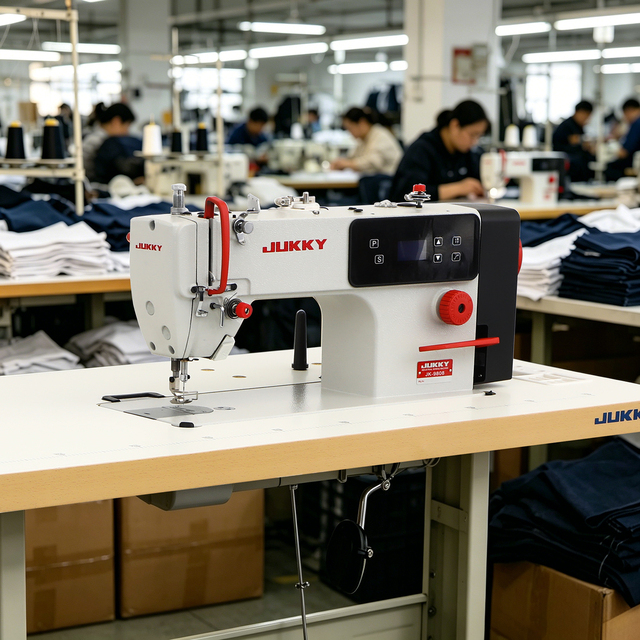 JUKKY New Model 9808 Direct Drive Sewing Machine Automatic Metal Industrial Lockstitch Sewing Machine for Clothes Machine Coudre