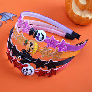 Dibujos animados <span class=keywords><strong>Daemon</strong></span> jugar trucos banda para el cabello Halloween calabaza fantasma diadema lentejuelas amor estrella banda para el cabello fiesta accesorios para el cabello - Product Image 2