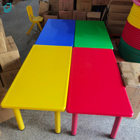 Ensemble Table et Chaise d'Étude pour Enfants en Plastique Coloré Abordable, Idéal pour les Enfants d'âge Préscolaire et les Mobilier de Maternelle