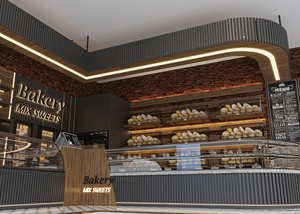 Bancone da forno in vendita caffetteria Interior Design banconi da caffè commerciali <span class=keywords><strong>arredamento</strong></span> per <span class=keywords><strong>pasticceria</strong></span> - Product Image 3