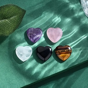 20mmNatural cuore di cristallo Charms pietre preziose di cristallo di guarigione intaglio cuori Beed nessun foro per gioielli pietra artigianato <span class=keywords><strong>cristalli</strong></span> all'ingrosso - Product Image 4