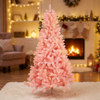 Arbre de Noël artificiel rose en PVC sur pied, origine Chine, pour intérieur, accessoires de scène, décoration de fêtes, dressing, fête de filles