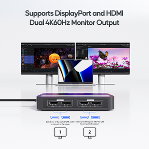 Station d'accueil PULWTOP <span class=keywords><strong>USB</strong></span> <span class=keywords><strong>C</strong></span> <span class=keywords><strong>Displaylink</strong></span> avec double écran 4K60Hz pour MacBook M1/M2/M3/Windows DisplayPort ou HDMI, Ethernet - Product Image 6