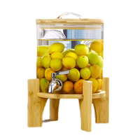 Matériel et outils hôteliers en verre borosilicate de qualité alimentaire, distributeur de boissons en verre borosilicate transparent avec robinet