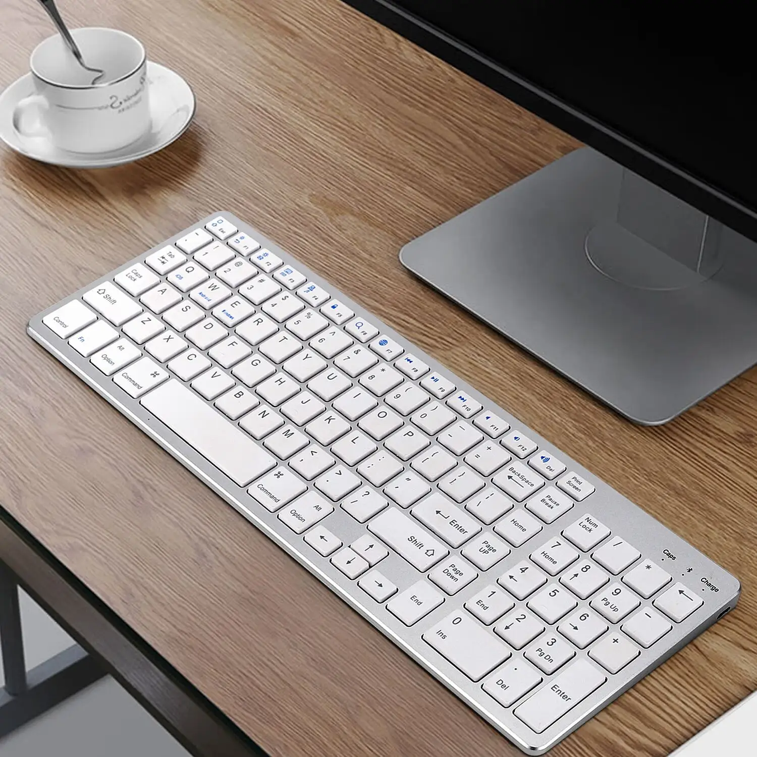 Desktop Laptop Keyboard Nirkabel Rechargeable Portable BT Keyboard