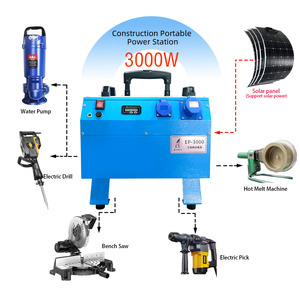 เครื่องกำเนิดไฟฟ้าพลังงานแสงอาทิตย์แบบพกพา คลื่นไซน์บริสุทธิ์ 220v สำหรับใช้งานกลางแจ้ง พร้อมแบตเตอรี่ชาร์จได้ เหมาะสำหรับงานวิศวกรรมก่อสร้าง รุ่น EP-3000/T - Product Image 1