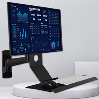Soporte de Pared para Monitor Individual Meisonic FE199KBL-2, Aleación de Aluminio, Blanco, para Pantallas de 32 Pulgadas, Brazo Ajustable con Resorte