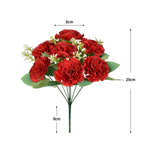 Bouquet de 7 fleurs artificielles en soie Dongchen Crafts, carnations, pour décoration intérieure et accessoires de mariage - Product Image 5