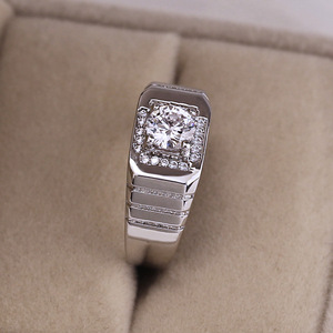 Anillo de Compromiso Clásico para Mujer, Geometría Blanca, Elegante, Brillante, Aleación, Ajustable - Product Image 6