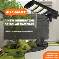 Lampu Jalan Keamanan LED Tenaga Surya dengan Kamera WiFi 4G 4MP IP66 Plastik ABS Peringatan Suara dan Penglihatan Malam Inframerah