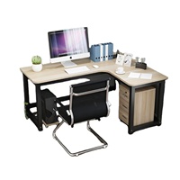Bureau d'angle modulaire moderne multicolore personnalisé de haute qualité en forme de L, en panneaux de bois massif écologiques