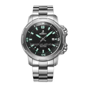 High Quality Fashion Stainless Steel Diver Wristwatch Luxury Men's Custom OEM Logo Watch for Men Case Waterproof 100m