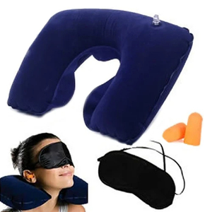 Almohada de viaje en forma de U para coche, Oficina de vuelo aéreo, almohada <span class=keywords><strong>inflable</strong></span> para el <span class=keywords><strong>cuello</strong></span>, funda de felpa corta, soporte para reposacabezas, cojín de enfermería suave - Product Image 1
