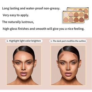 <span class=keywords><strong>MISS</strong></span> ROSE 8 couleurs kit multi-fonctionnel naturel éclaircissant mise en évidence poudre de maquillage MATTE contouring palette - Product Image 2